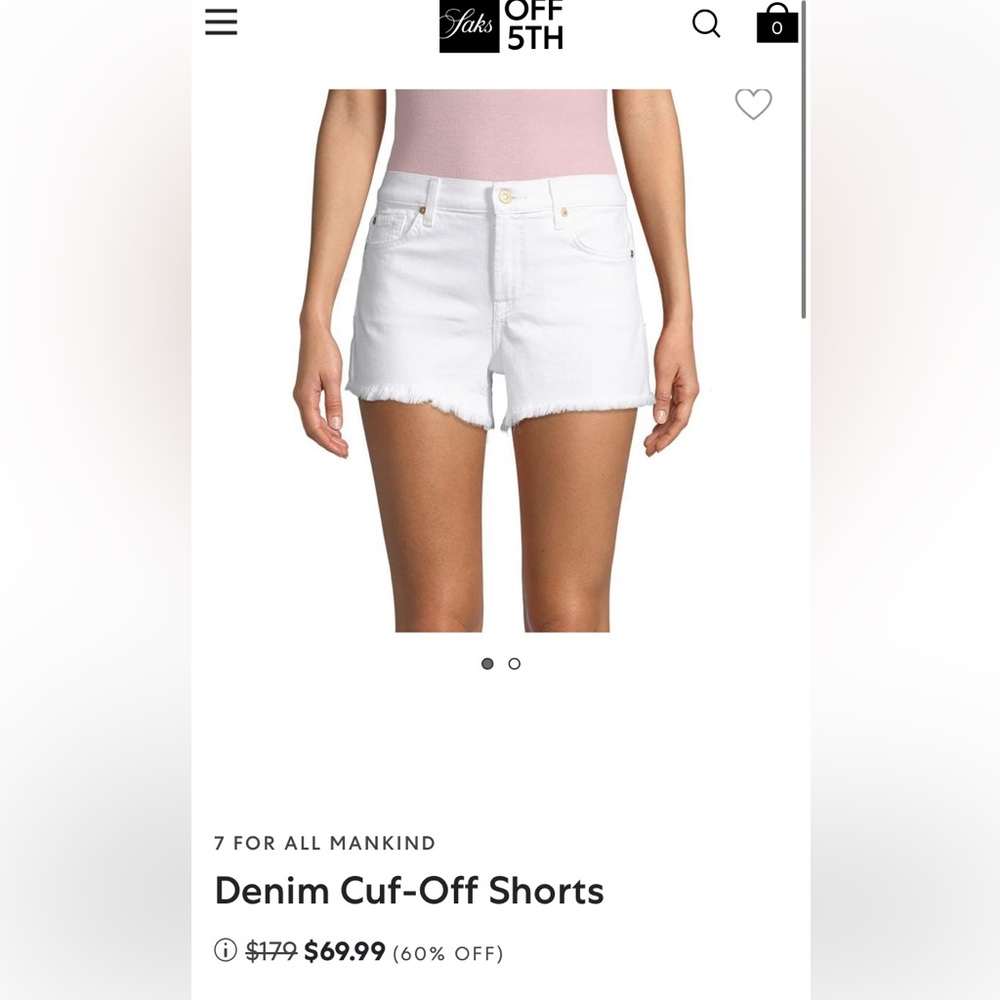 White denim cut off shorts